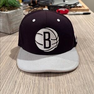 Mitchell & Ness Brooklyn Nets Snapback Hat Black Gray NBA